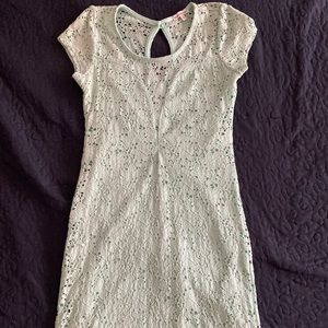 minty green mini lace dress